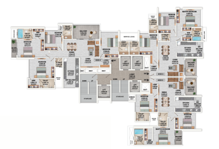 4 BHK Floor Plan